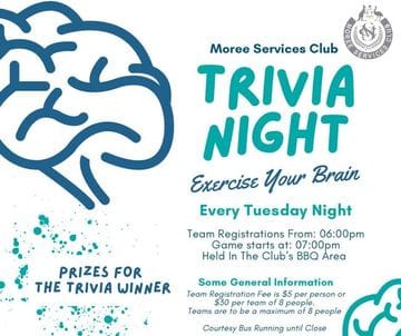 Moree Services Club - Trivia Night